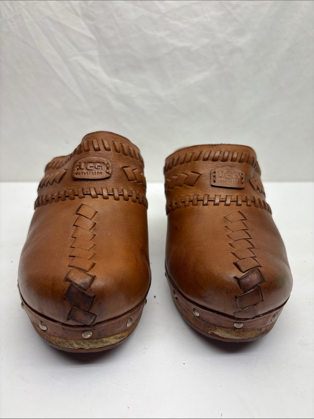 UGG Brown Leather Clog, SZ 7 women’s
